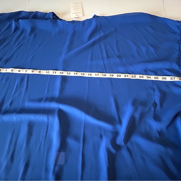 Adreamly Cover Up Women's One Size Blue Tassels Chiffon Swimwear Beach Kaftan - Picture 6 of 9